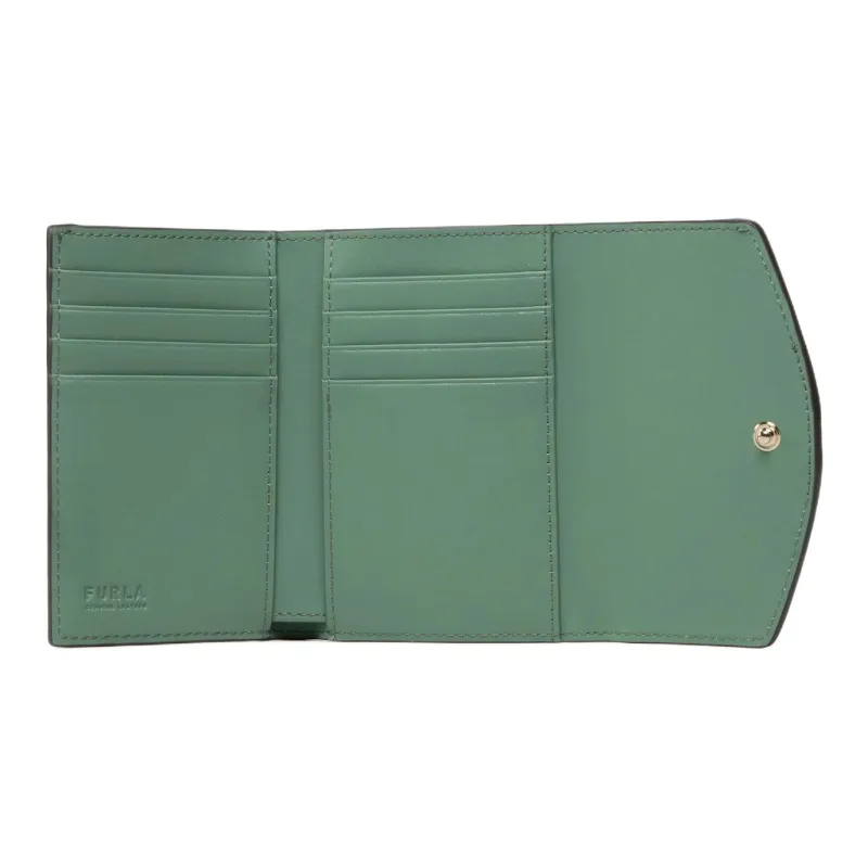 Furla Primula Leather Wallet Large Size Women's Green-2
