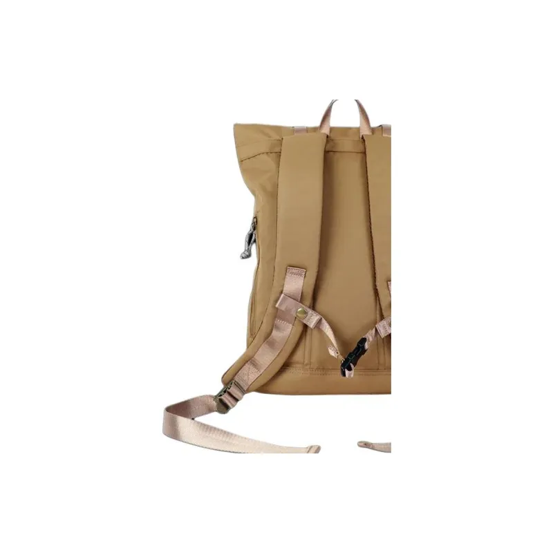 Doughnut Recycled Polyester Backpack Small Size Unisex Camel-3