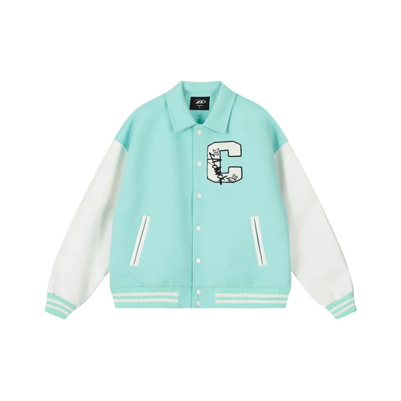 A Chock Baseball Jacket Unisex Lake Green-0