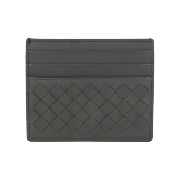 Bottega Veneta Intrecciato Leather Card Holder Men's Light Graphite