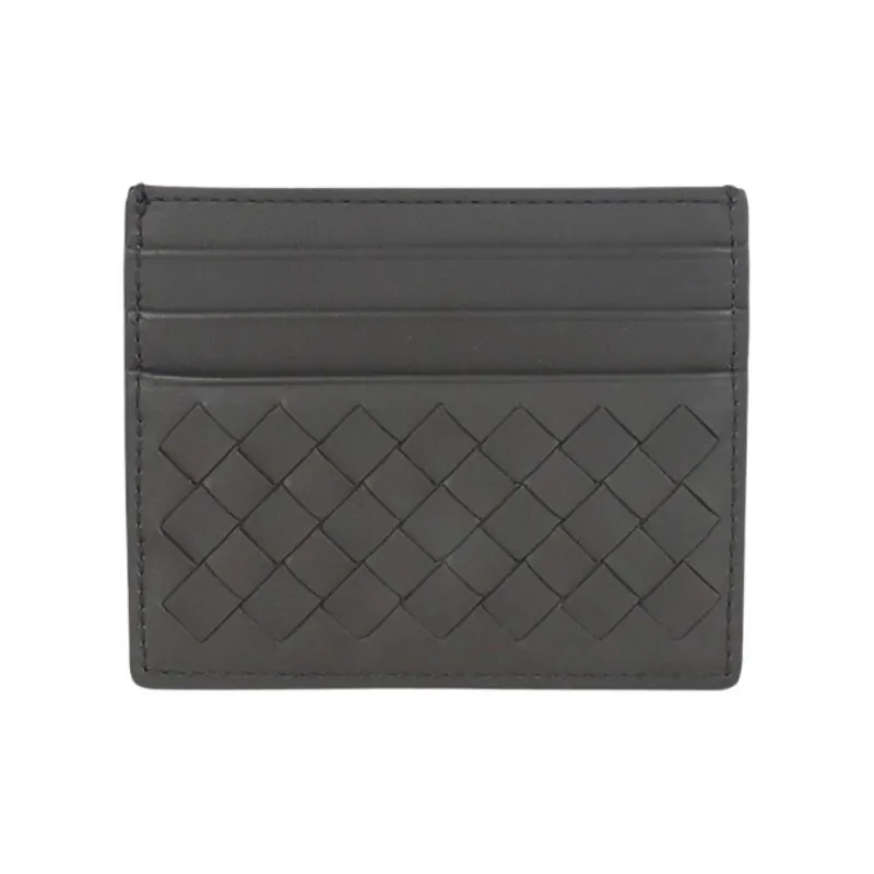 Bottega Veneta Intrecciato Leather Card Holder Men's Light Graphite-0