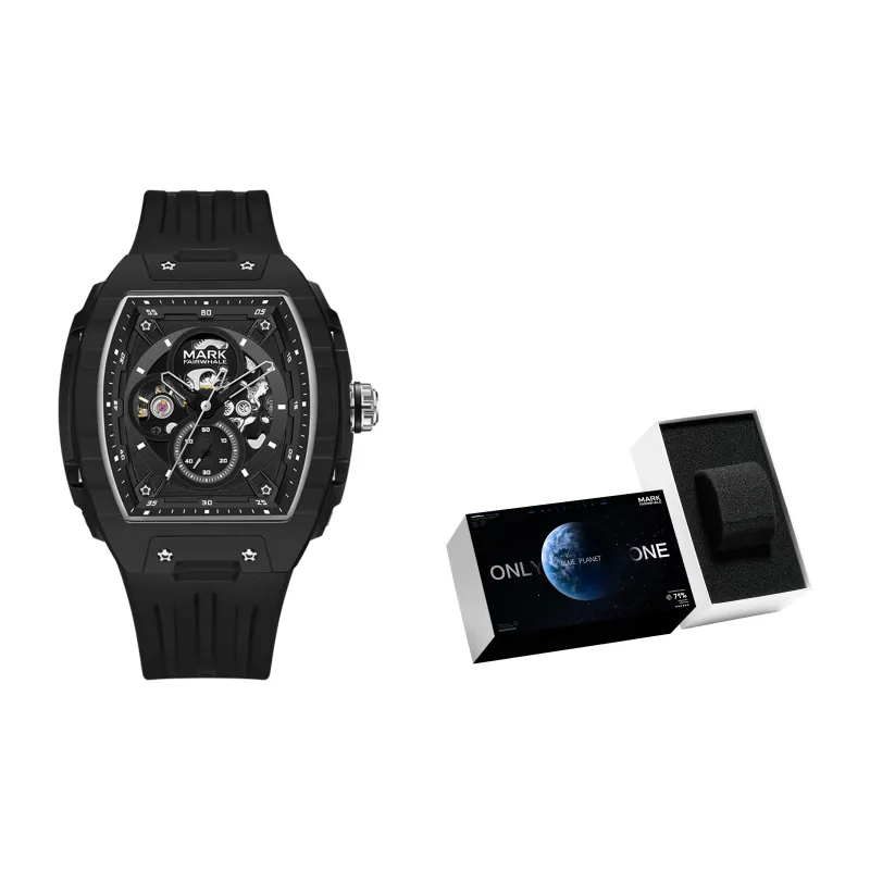 FAIRWHALE Automatic Mechanical Movement Rubber Strap Watch Men's Watches White Dial-10