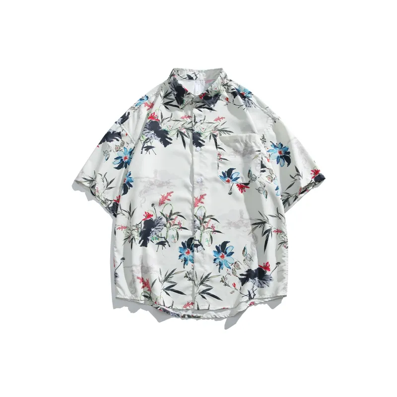 HIKZ Shirts Unisex Beige Floral-0