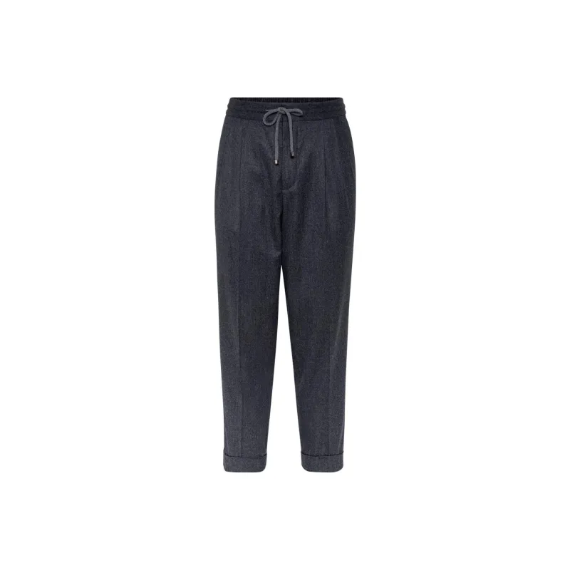Brunello Cucinelli Pleated Tapered Leg Trousers-0