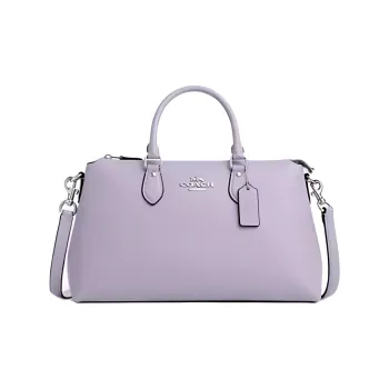 COACH Georgia Refined Pebble Pattern Leather Shoulder Bag, Crossbody Bag, Handbag Large Size Women's Light Purple