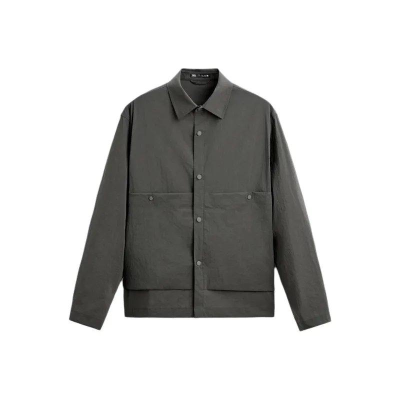 ZARA Jackets Coats Men's Dark Khaki-0