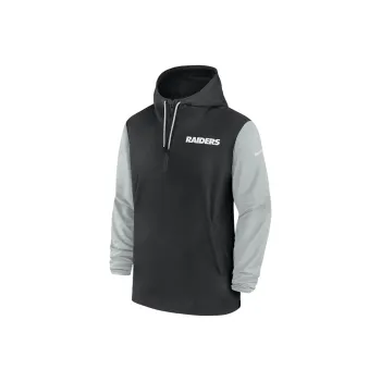 Nike Las Vegas Raiders Sideline Pre Game Player Men's Nike Nfl 1/2 Zip Hooded Jacket