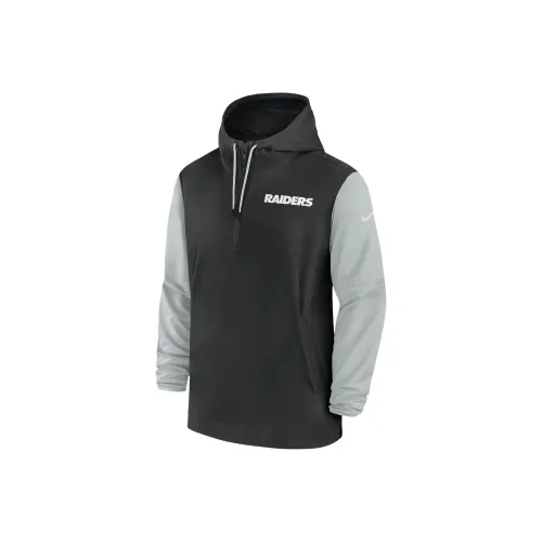 nike retailers Las Vegas Raiders Sideline Pre Game Player Men's nike retailers Nfl 1/2 Zip Hooded Jacket