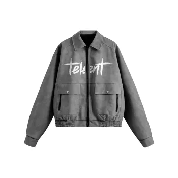 TELENT Leather Jacket Unisex Dark Gray
