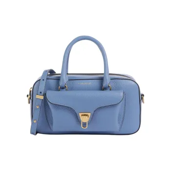 COCCINELLE Beat Grain Leather One Shoulder Handbag Women's Blue