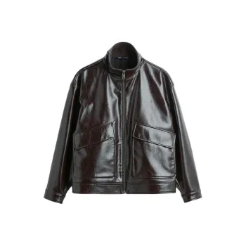 ZARA Leather Jacket Men's Brown