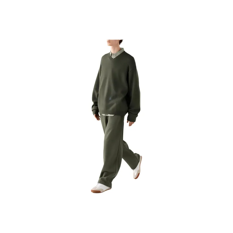 UNIQLO C Collection Knitted Sweatpants Unisex 57 Dark Olive-0