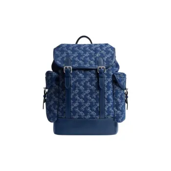 COACH Hitch Denim Backpack Tubas Men's Dark Blue