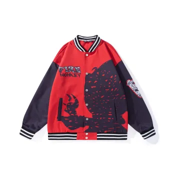 FireMonkey Baseball Jacket Unisex Black Red
