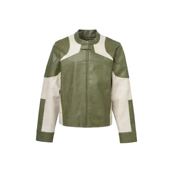 FIRE 2 COLD EGO Leather Jacket Unisex Green