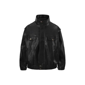 Zanzas Leather Jacket Unisex Black