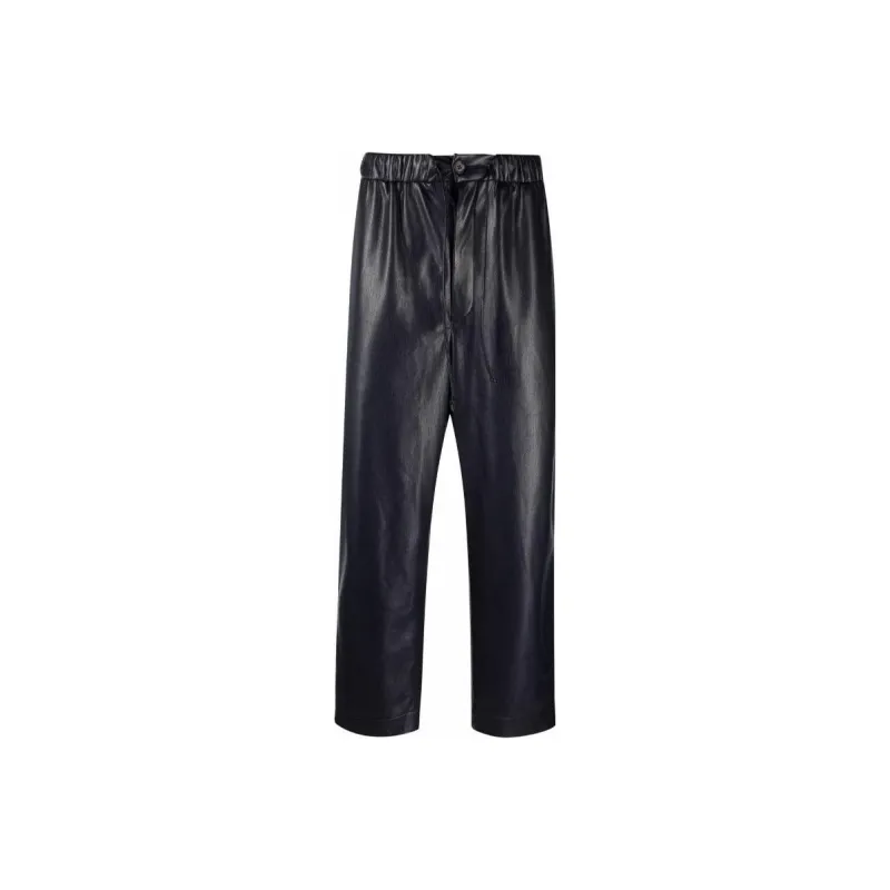 NANUSHKA Leather Pants Men Black-0