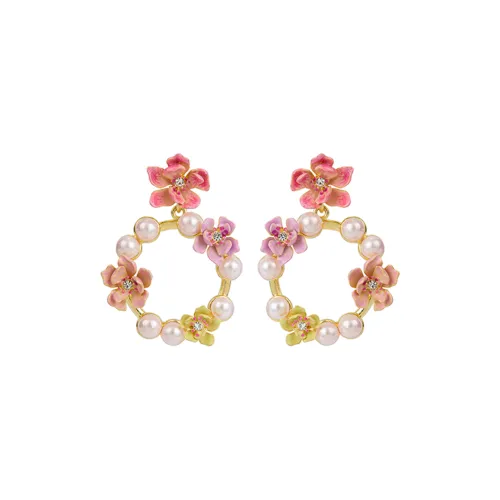 LES NEREIDES Gold Plated Earrings Women's Pink