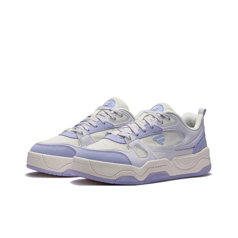 FILA FUSION BANK III Anti Slip Wear Resistant Low Top Skateboard Shoes Women's White Purple-2