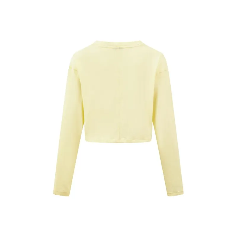 PONY Drop Shoulder Sleeve T Shirt Women's Light Yellow-1