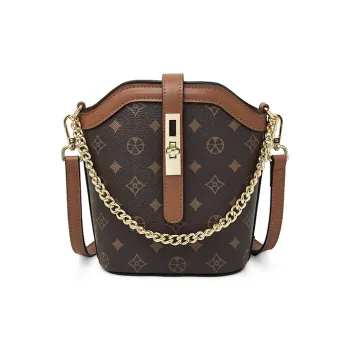 Old Man's Head Synthetic Leather Shoulder Bag Women's Multicolor