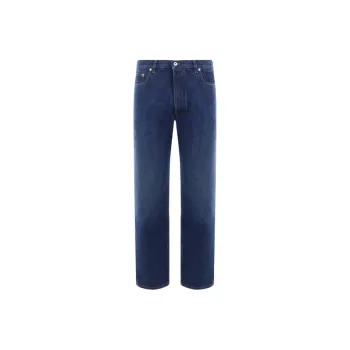 OFF WHITE Logo Embroidered Tapered Leg Jeans