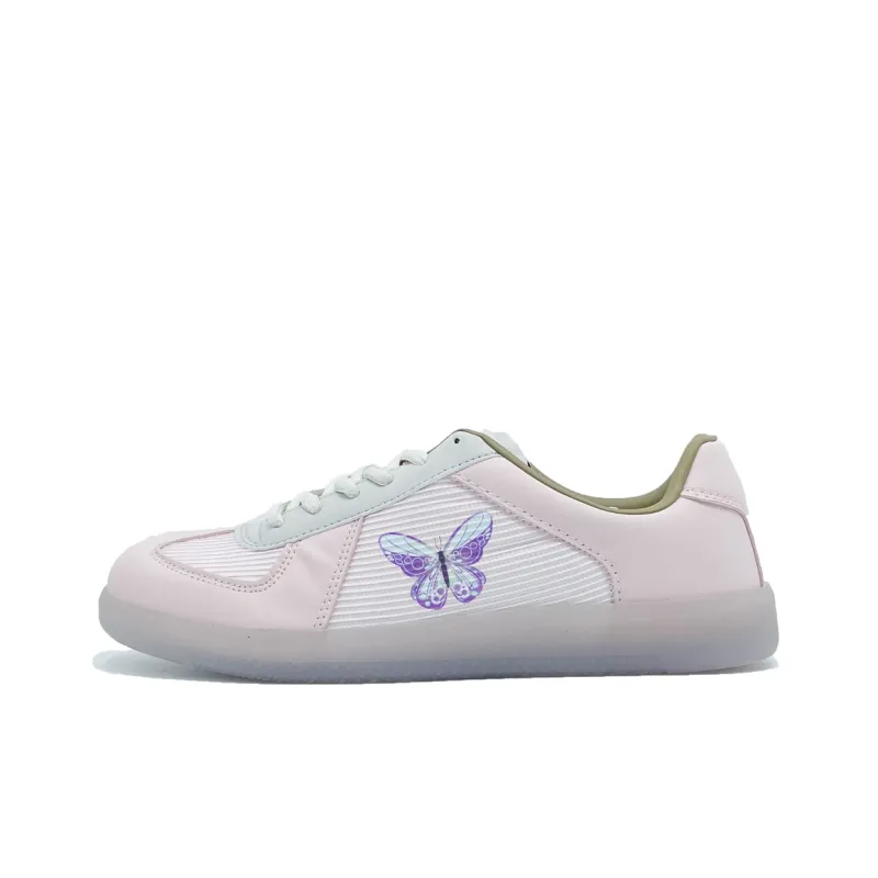 PAIN OR PLEASURE Low Top Skateboard Shoes Unisex Light Pink-0