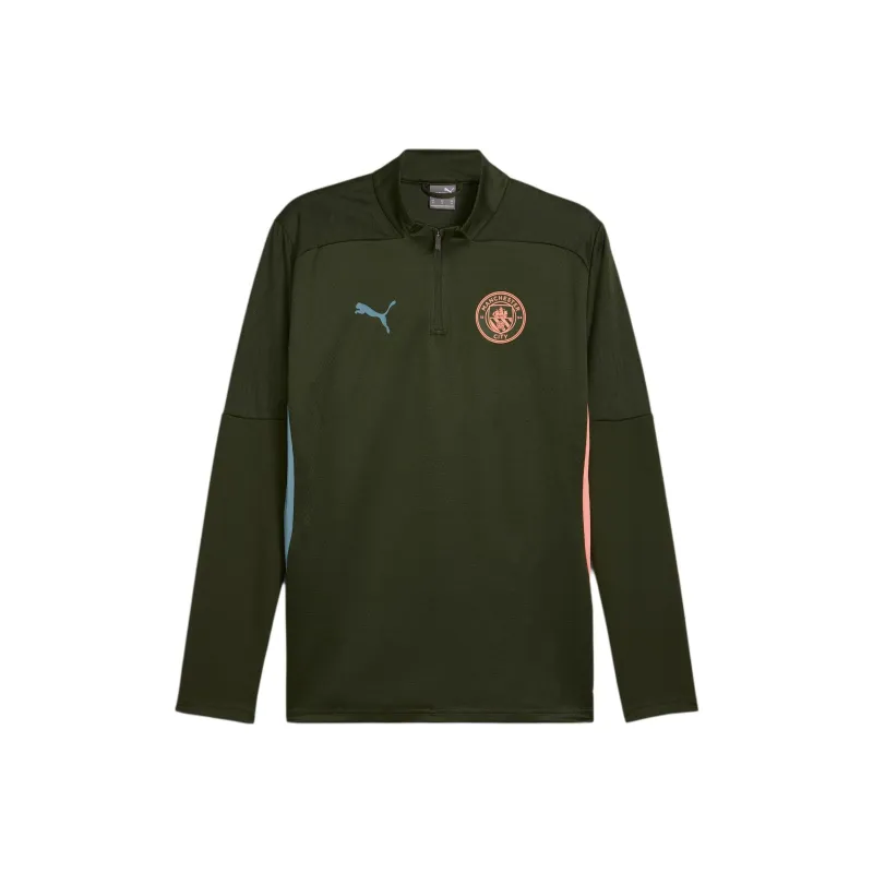 PUMA Manchester CityQuarter Zip FW24 Jackets & Coats Men's Green-0