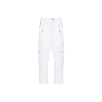 BALMAIN Loose Fit Cropped Cargo Trousers