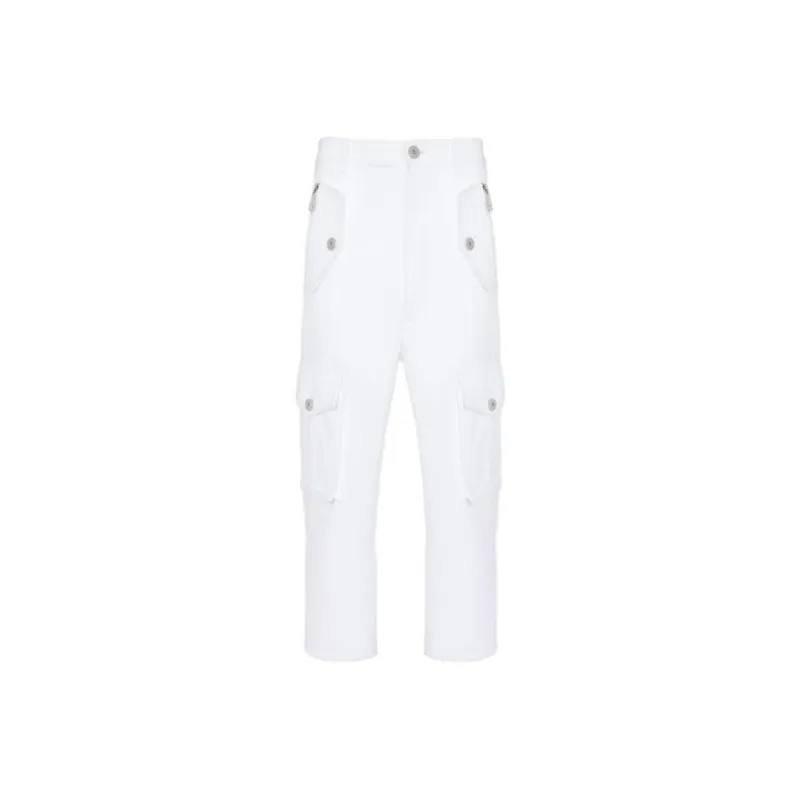 BALMAIN Loose Fit Cropped Cargo Trousers-0