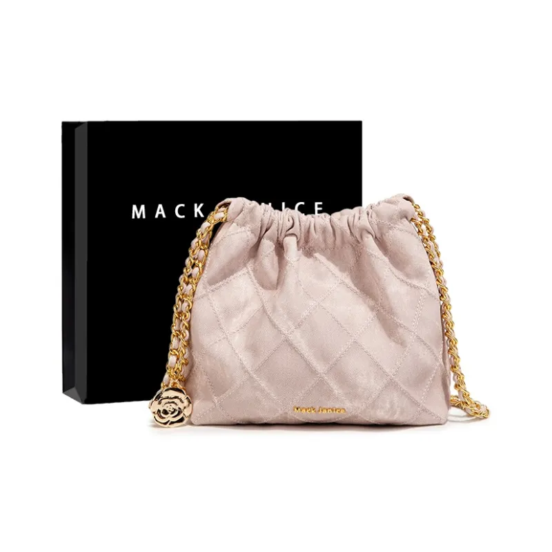 MACKJANICE PU Shoulder Bag Women's Denim Pink-0