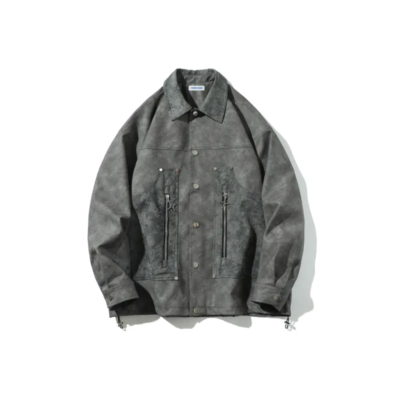 FONDLOOK Leather Jackets Unisex-0
