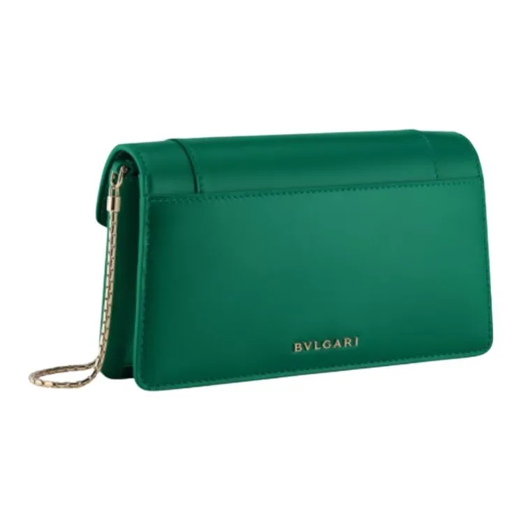 BVLGARI Serpenti Forever Series Calfskin Shoulder Bag, Crossbody Bag Women's Green-1
