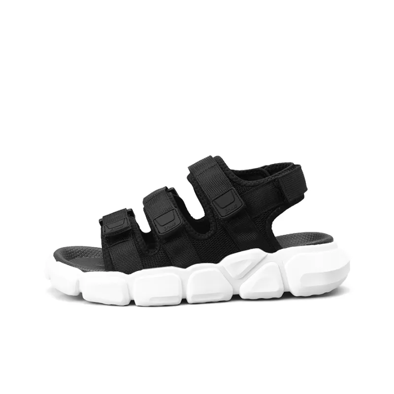 OUGLEMEN Beach Sandals Men White Blue/Beige/Black White-8