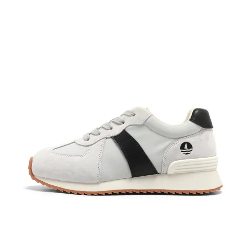 NAVIGARE Small Sailboat Height Increasing Low Top Casual Shoes Women's Light Gray Black