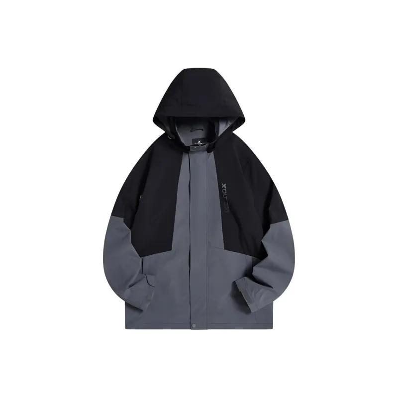 XTEP Trench Coat Men's Elegant Ash/Jet Black-0
