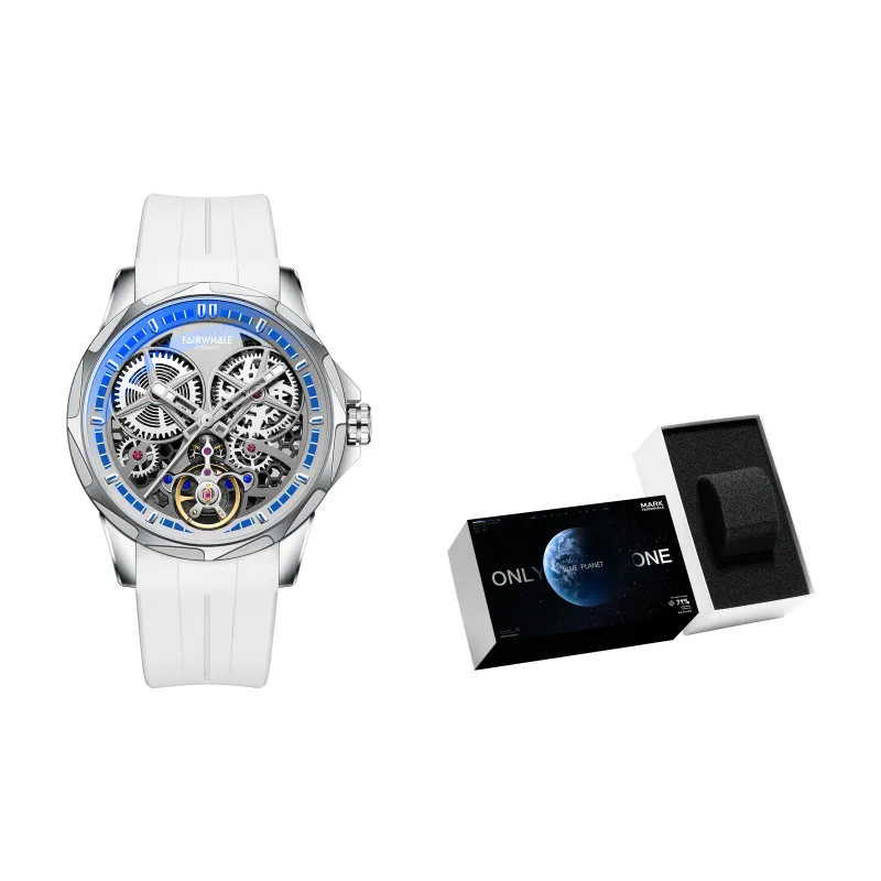 FAIRWHALE Pioneer Collection Watch Automatic Mechanical Movement Silicone Strap Watch Men's Watches Cut Out Dial-32