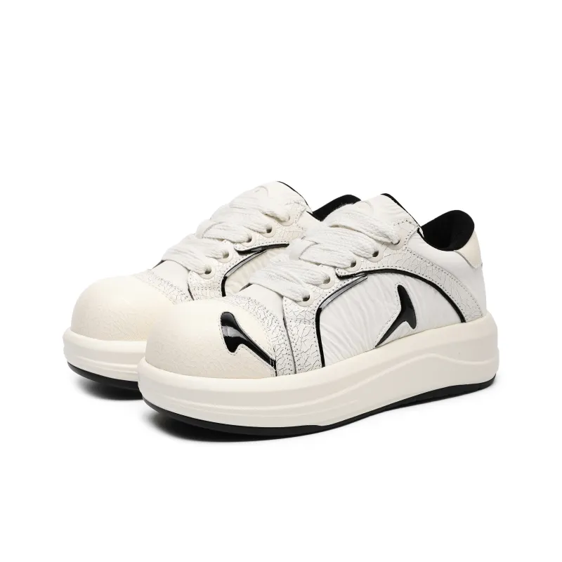 Hong Kong Meng Non slip Lightweight Low Top Skateboard Shoes Unisex White-1