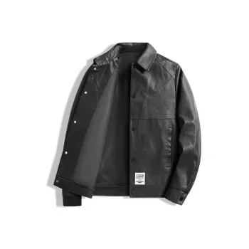 LISENPOK Leather Jacket Unisex Black