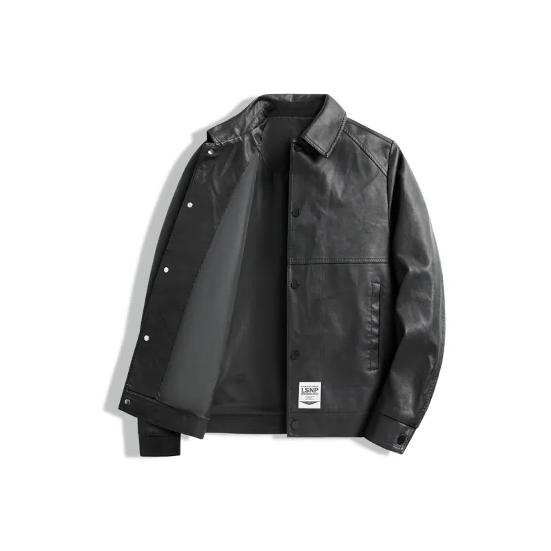 LISENPOK Leather Jacket Unisex Black-0
