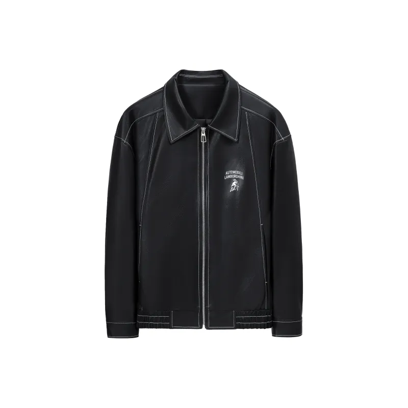 Automobili Lamborghini Leather Jacket Unisex-4