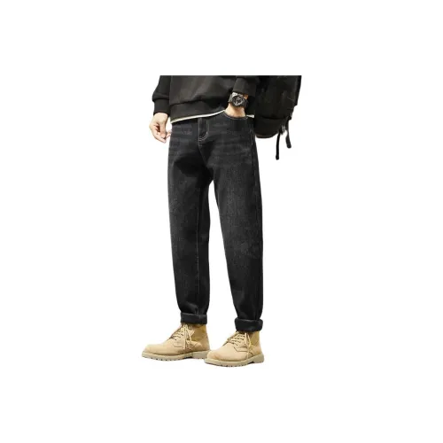 FALIAMS Jeans Unisex Fleece Lined Black