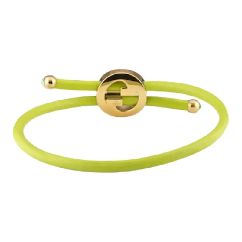 GUCCI Leather, Brass, Enamel Bracelets Unisex Green-1