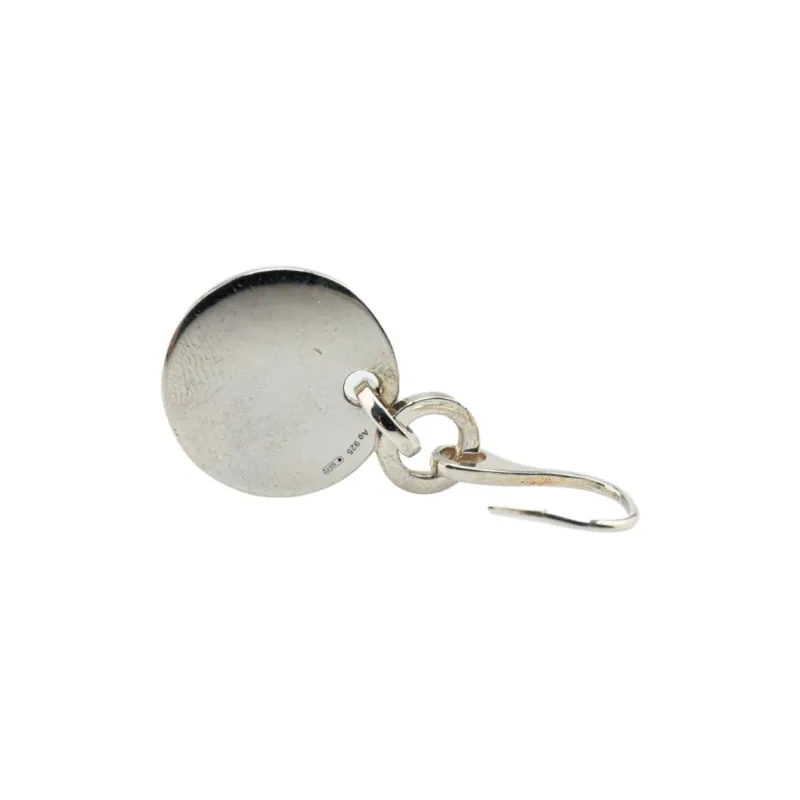 GUCCI 1990 2024 Sterling Silver Trademark Round Drop Earrings-2