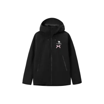 CAMEL All weather Water Resistant Windproof Warm Cold Resistant Windbreaker Jacket Unisex Black