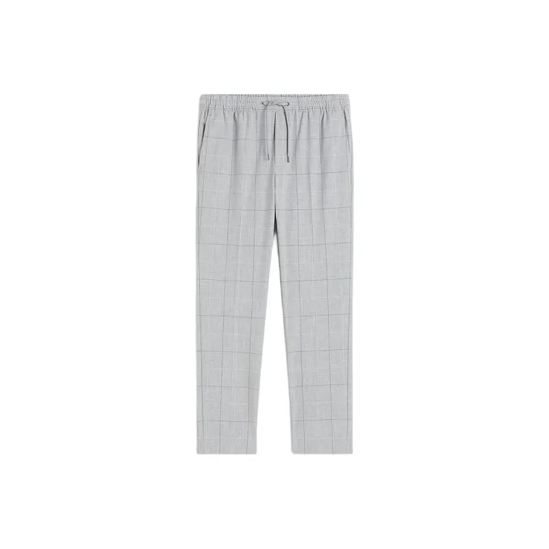 H&M Casual Pants Men's Light Gray/Plaid-0