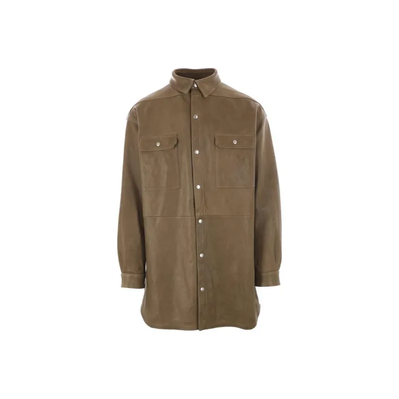 RICK OWENS Oversized Press-Stud Leather Jacket-0