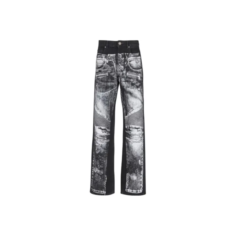 BALMAIN Trompe L'oeil print Jeans-0