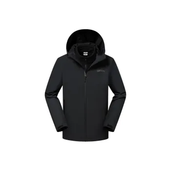 OUTDOOR PRODUCTS Waterproof, Windproof, Breathable, Thermal, Abrasion Resistant Windbreaker Jacket Men's Night Black