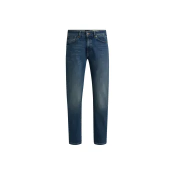 HUGO BOSS Maine Regular Fit Jeans In Blue Super Stretch Denim Jeans Men's Dark Blue